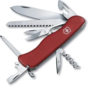 Victorinox Outrider Swiss Army Knife, 14 Function Swiss Made Pocket Knife with Large Knife, Corkscrew, Scissors and 2 Screwdrivers - Red