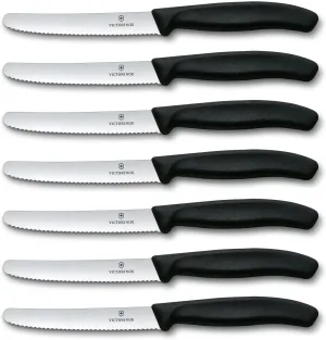 Victorinox Swiss Classic 6-Piece Steak Knife Set, 4-1/2-Inch Serrated Blades with Round Tip, 4-Inch