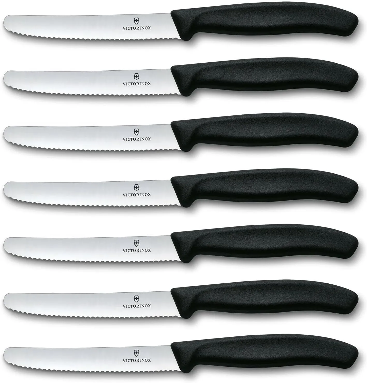 Victorinox Swiss Classic 6-Piece Steak Knife Set, 4-1/2-Inch Serrated Blades with Round Tip, 4-Inch