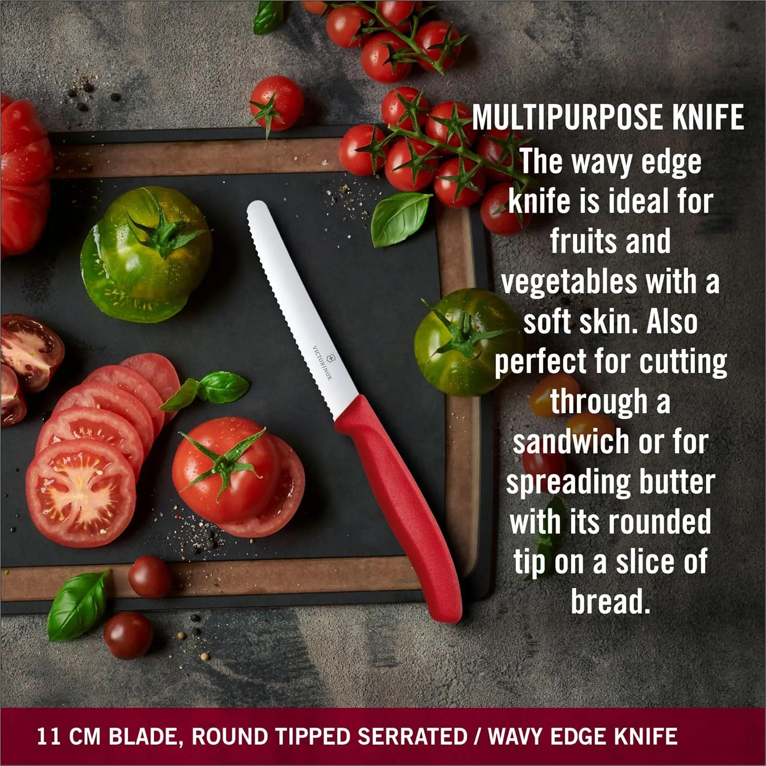 Victorinox Swiss Classic Paring Knife Set with Peeler - Includes a Straight Edge & Serrated Paring Knife, & Fruit & Vegetable Peeler - Red Handle, 3-Piece Set