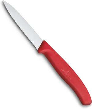 Victorinox VIC-6.7631 Swiss Classic Paring 3¼"" Serrated Spear Point Blade 5/8"" Width at Handle Red, Multicolor, m