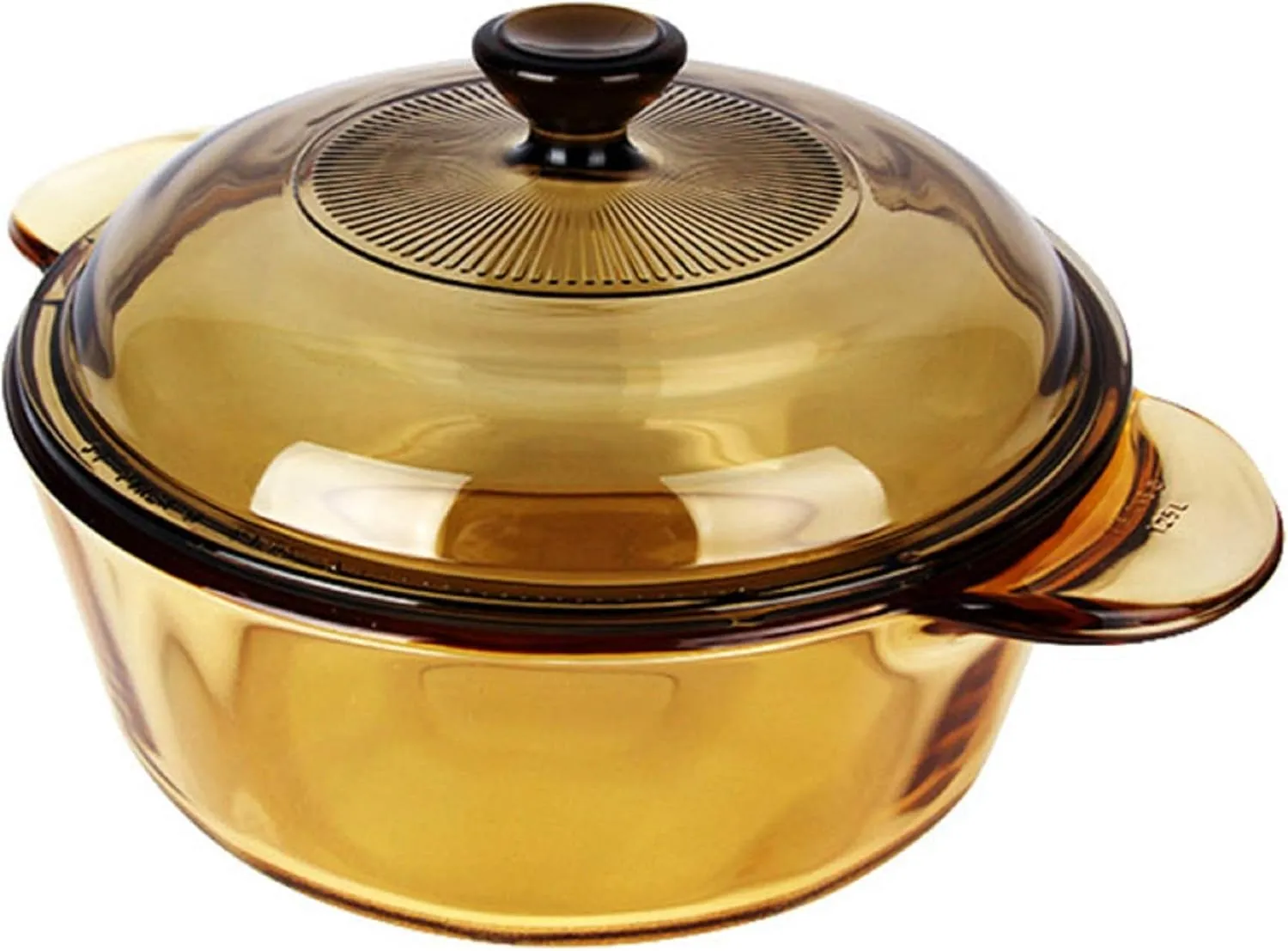 Visions 1.25L Heat Resistant Amber Round Glass Ceramics Kitchen Cookware Multipot Dutch Oven Stockpot Cook Stock Pot with Lid