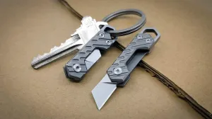 VLKN Micro Titanium Folding Knife - Ultra-Lightweight Compact EDC Utility Knife with Grade 5 Titanium Handle & AUS-8 Stainless Steel Blade (Silver)