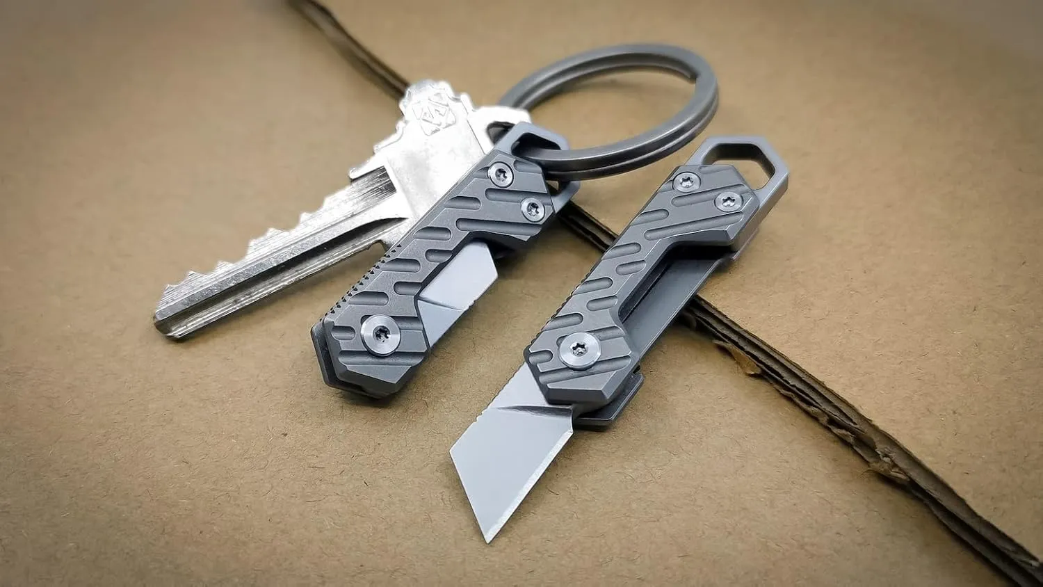 VLKN Micro Titanium Folding Knife - Ultra-Lightweight Compact EDC Utility Knife with Grade 5 Titanium Handle & AUS-8 Stainless Steel Blade (Silver)