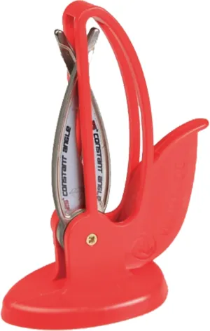 Warthog V-Sharp CURVE Professional Knife Sharpener System, 25 Degree Angle Knife Sharpener, 325 Grit Diamond Hones, Kitchen Tools, Easy to Use, Lightweight, No Adjustments, Ultra Compact, Red