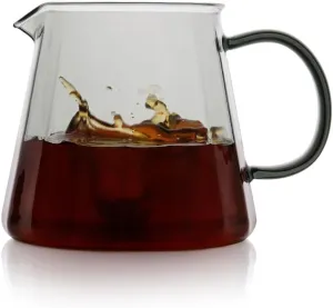 watchget Glass Coffee Carafe 500ml/17oz - Heat Resistant Borosilicate Coffee Server, Transparent Green Pour Over Coffee Pot Maker, Ideal for Home, Office, and Café