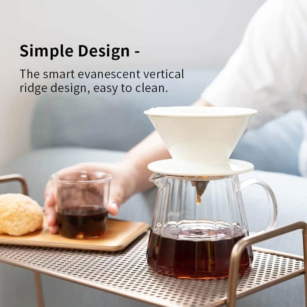 watchget Glass Coffee Carafe 500ml/17oz - Heat Resistant Thin Borosilicate Coffee Server, Clear Pour Over Coffee Pot Maker, Ideal for Home, Office, and Café