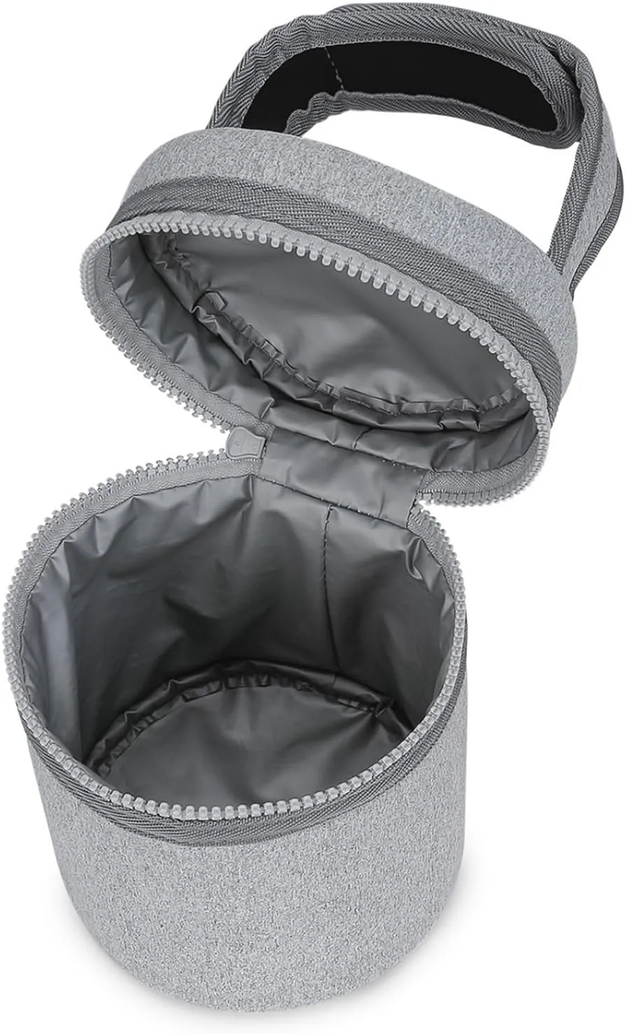 Watertight Insulated Baby Bottle Storage Bag Thermal Baby Bottle Holder Bag Easy Carry for Travel & Outdoor Activity, Heather Grey, 12.5*15.5cm
