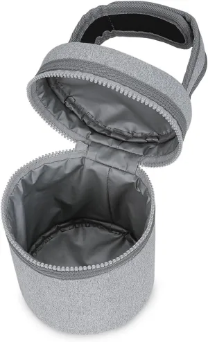 Watertight Insulated Baby Bottle Storage Bag Thermal Baby Bottle Holder Bag Easy Carry for Travel & Outdoor Activity, Heather Grey, 12.5*15.5cm
