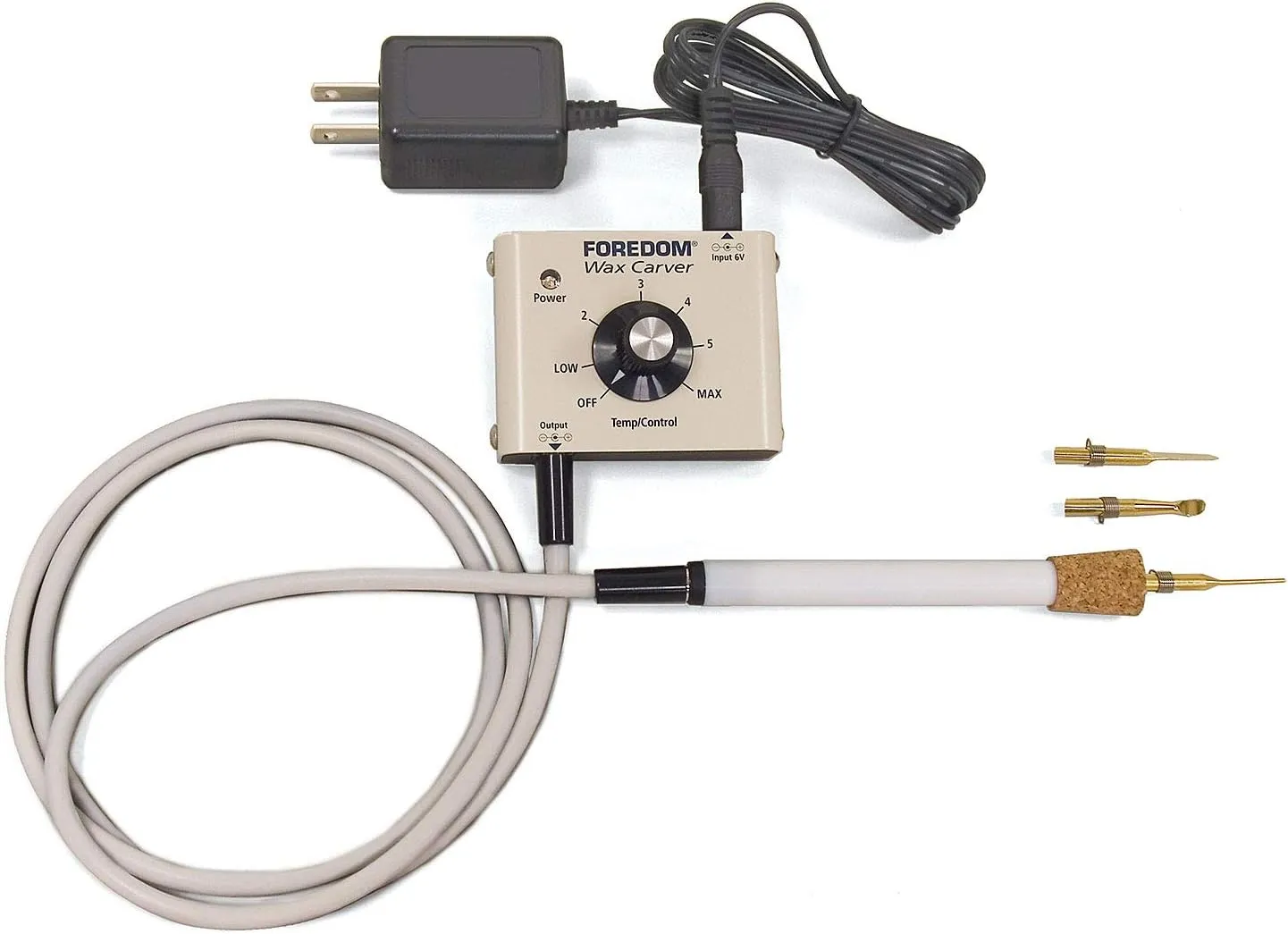 Wax Carver Kit with 3 Tips, Knife, Small Spoon & Straight Taper, Universal Voltage 115v/230v