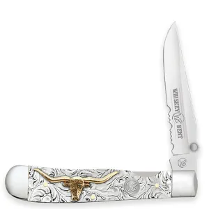 Whiskey Bent Trapper Single Locking w Clip Serrated Knife