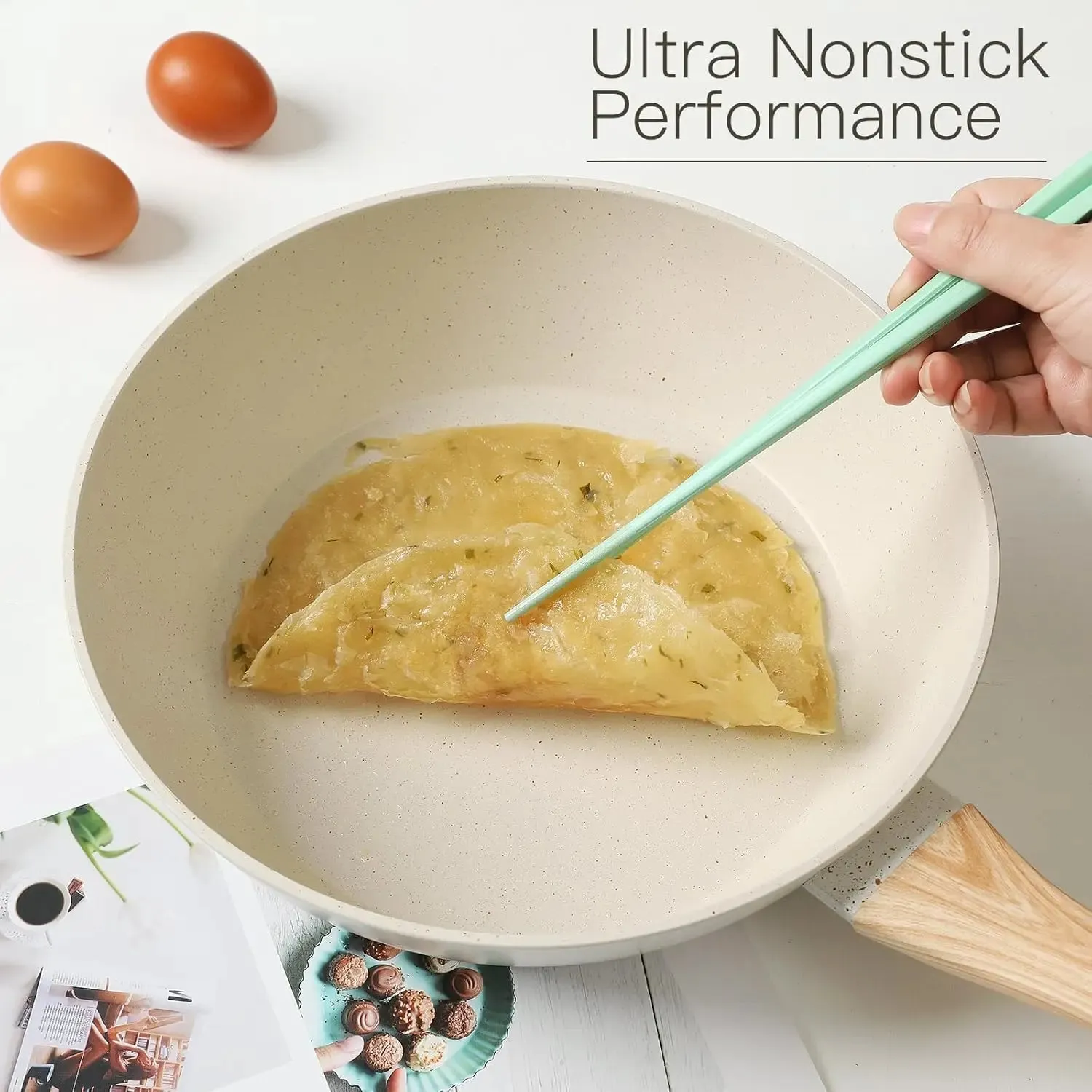 White 10-Piece Cookware Set with Nonstick Frying Pans