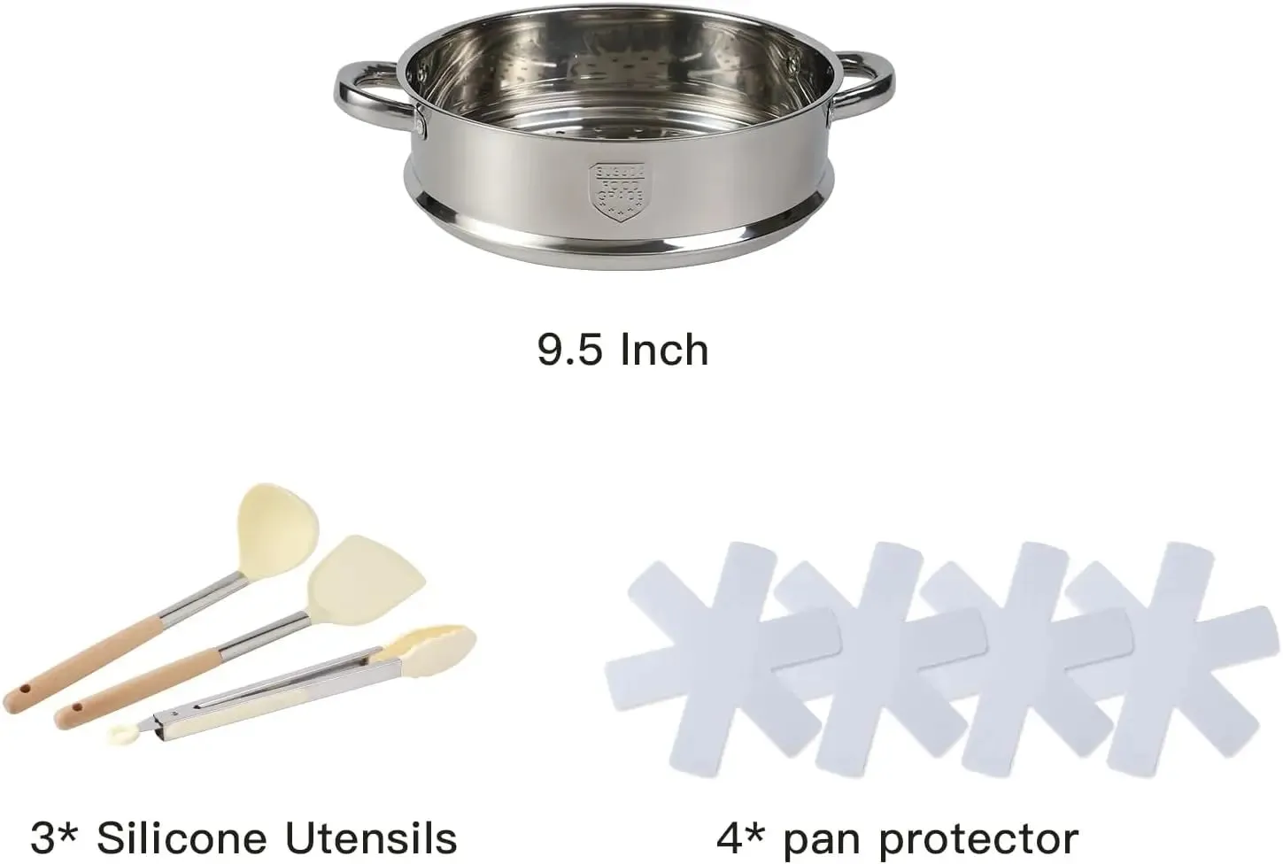 White 10-Piece Cookware Set with Nonstick Frying Pans