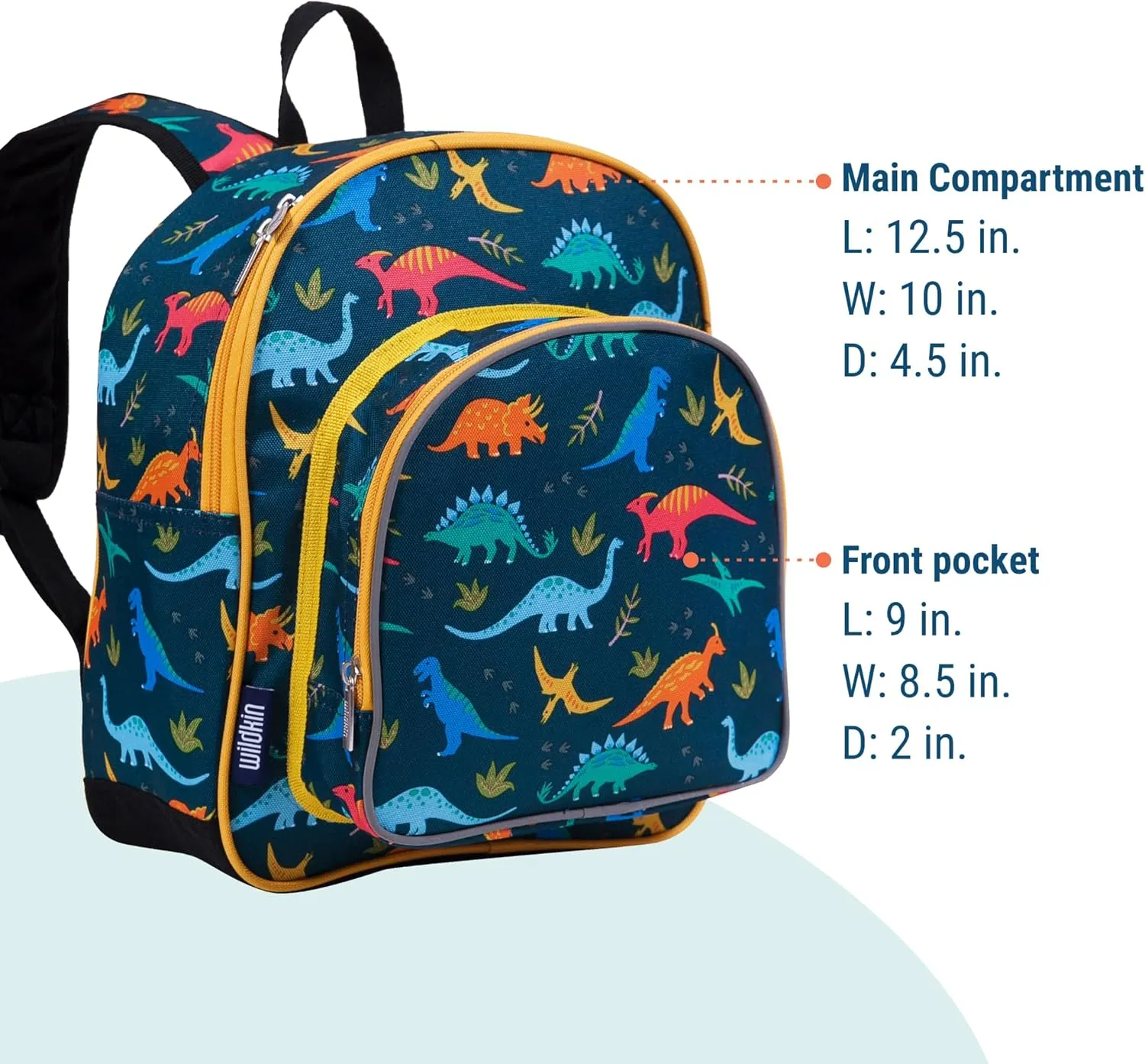 Wildkin 12-inch Kids Backpack – Padded, Adjustable, Ideal for Daycare & Travel - Jurassic Dinosaurs