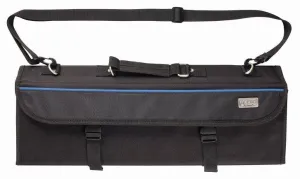 Winco Acero Cutlery line 11 Slot Knife Bag, Black, 21" x 7" x 2"