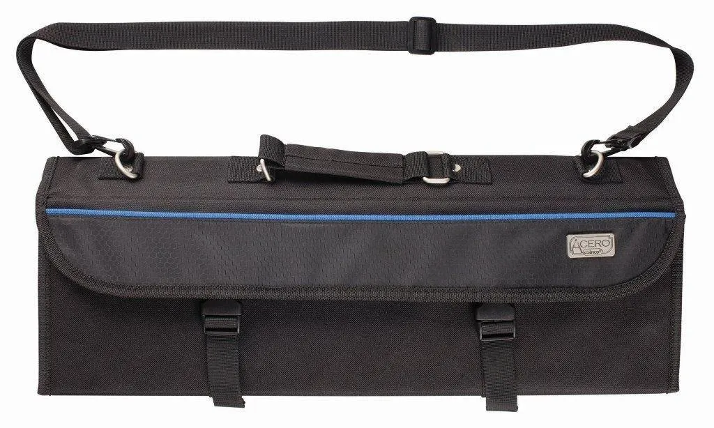 Winco Acero Cutlery line 11 Slot Knife Bag, Black, 21" x 7" x 2"