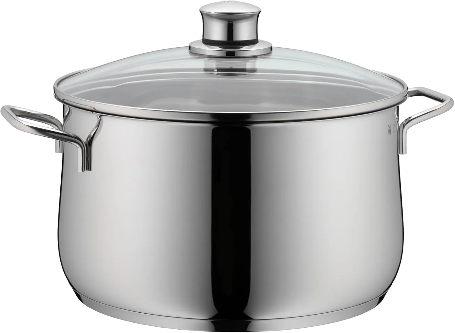 WMF cookware approx 6.5l Diadem Plus pouring rim glass lid Cromargan stainless steel brushed suitable for all stove tops including induction dishwasher safe, 24 cm, Silver