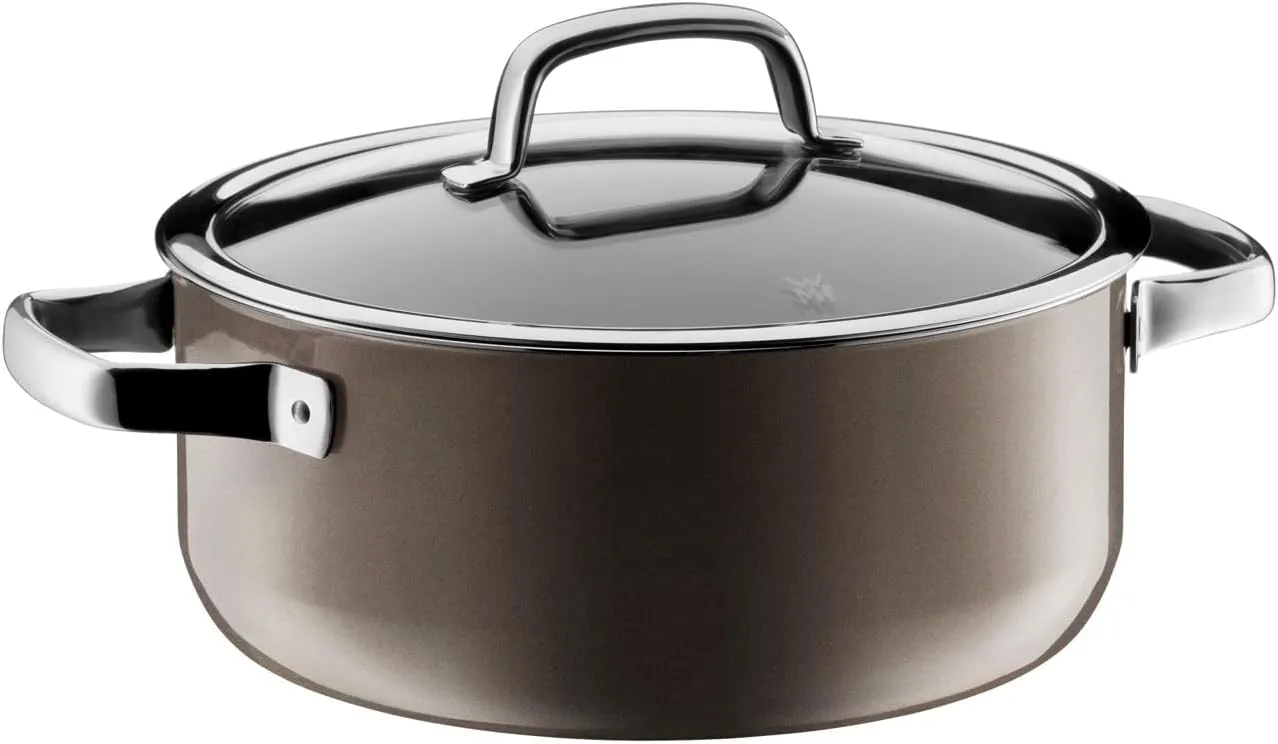 WMF Fusion Tech W0514675290 Low Casserole, 9.4 inches (24 cm), DR (Dark Brass), Compatible with Gas Fire, Waterless Cooking