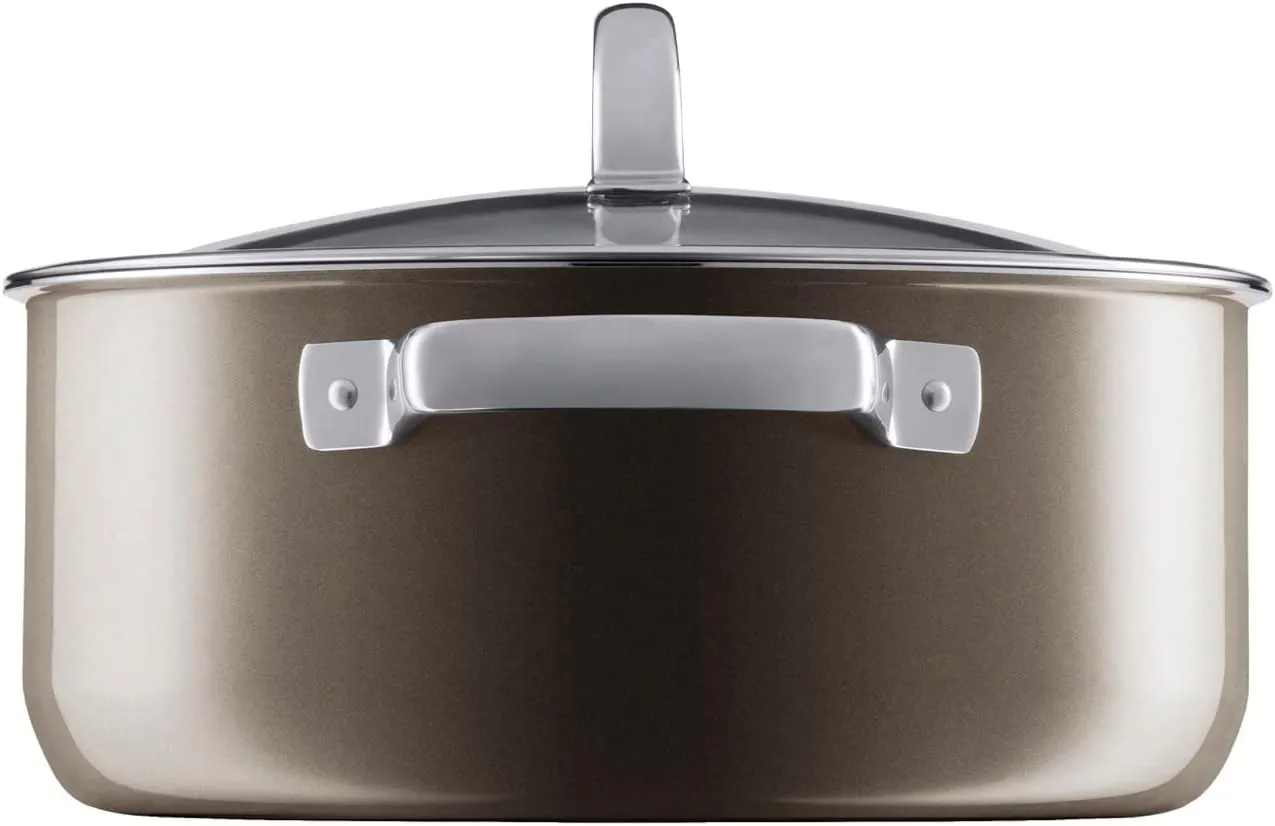 WMF Fusion Tech W0514675290 Low Casserole, 9.4 inches (24 cm), DR (Dark Brass), Compatible with Gas Fire, Waterless Cooking