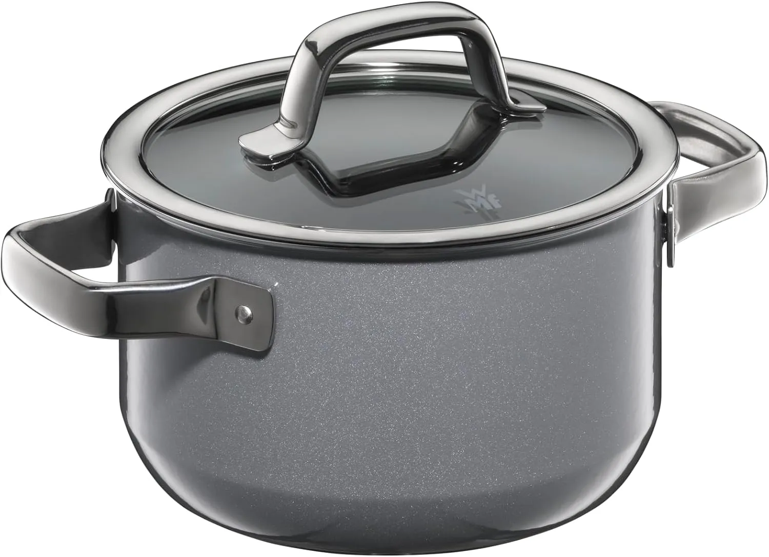 WMF W0517135290 Two-Handed Pot, 6.3 inches (16 cm), Non-Stick, Compatible with IH Gas Fire, Fusion Tech Mineral High Casserole, PL (Platinum)