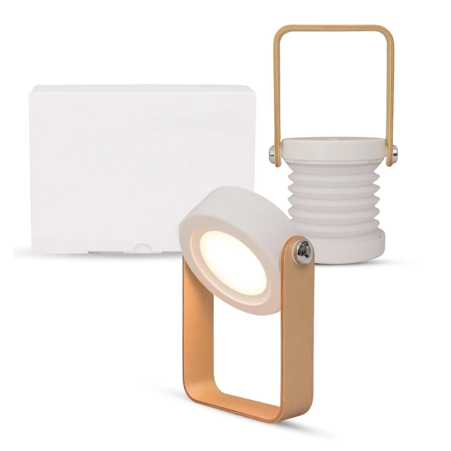 Wooden Handle Collapsible LED Lantern – Portable Rechargeable Night Light & Reading Lamp for Cozy Ambiance Anywhere