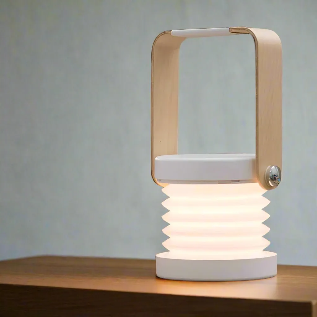 Wooden Handle Collapsible LED Lantern – Portable Rechargeable Night Light & Reading Lamp for Cozy Ambiance Anywhere