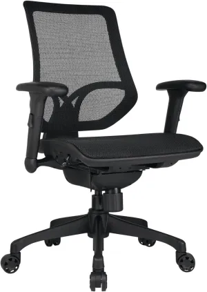WorkPro® 1000 Series Ergonomic Mesh/Mesh Mid-Back Task Office Chair, Black/Black, BIFMA Compliant
