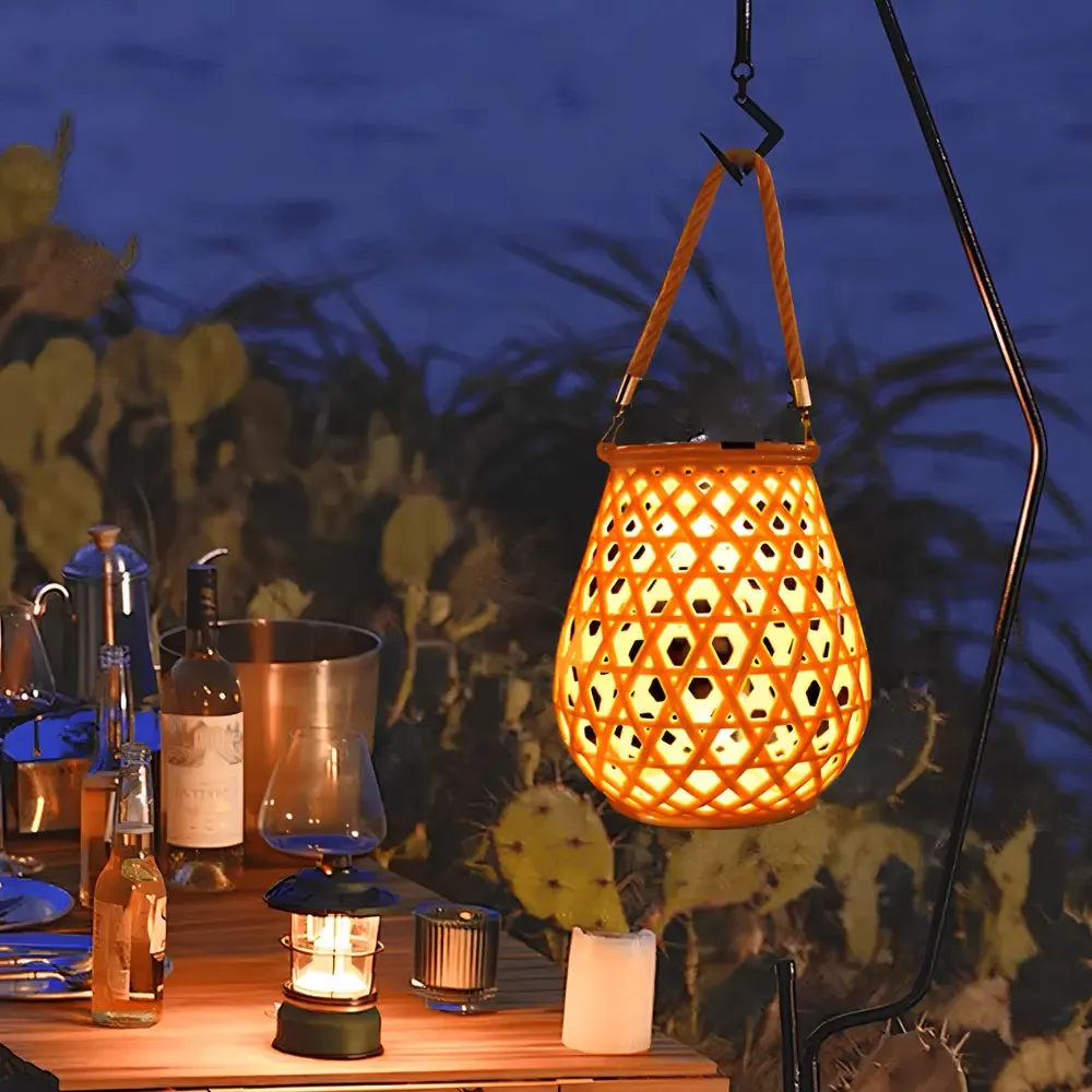 Woven Solar Lantern Light