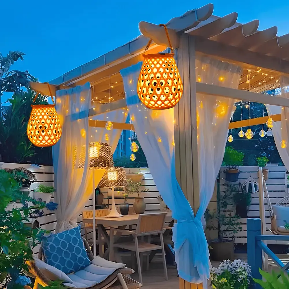 Woven Solar Lantern Light