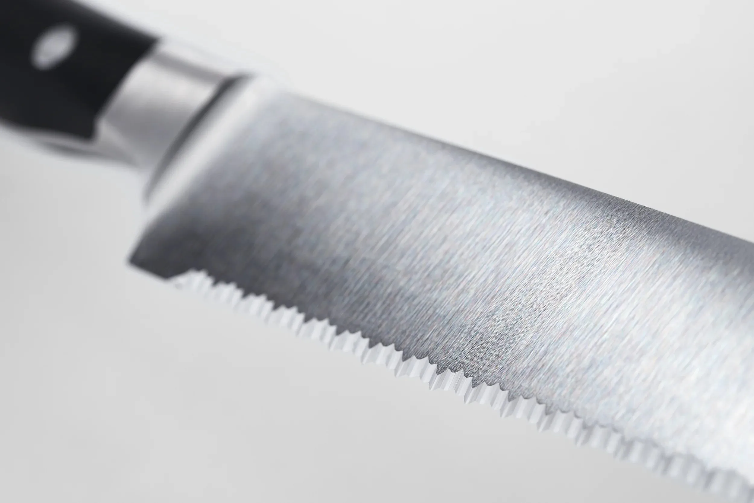 Wusthof Classic Ikon 9" Double-Serrated Stainless Steel Bread Knife, Black