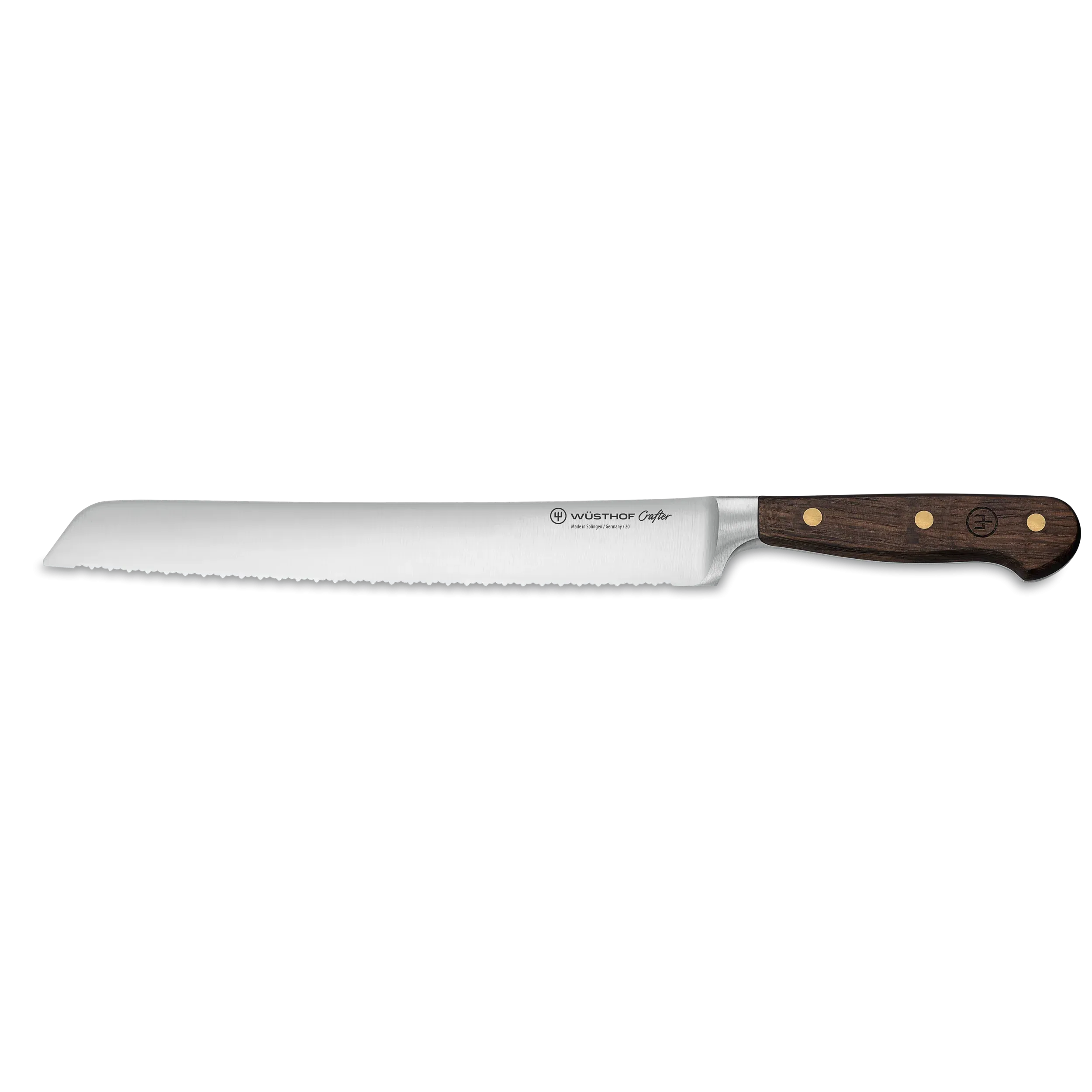 Wusthof Crafter 9" Stainless Steel Double-Serrated Bread Knife with Smoked Oak Handle
