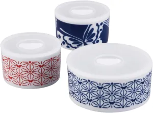 Yamaka Shoten MC1300-82-3 Storage Container, Blue, Red, Set Box Included, Hanae Mori, Small Print, Canister, MC1300-82-3