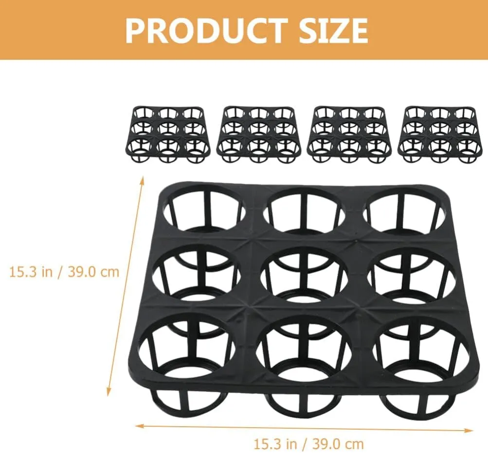 Yardwe Plastic Germination Tray Racks 5pcs Plant Pots Drainage Trays for Gardening