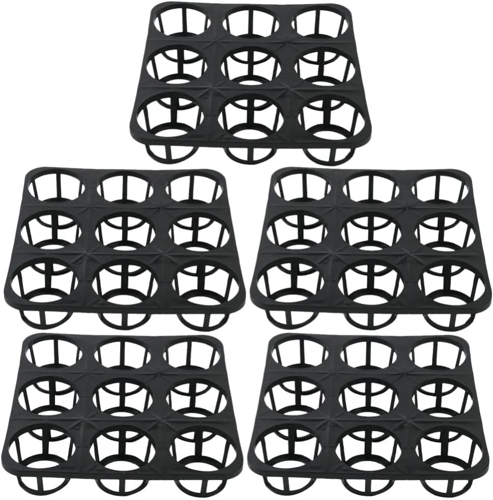 Yardwe Plastic Germination Tray Racks 5pcs Plant Pots Drainage Trays for Gardening