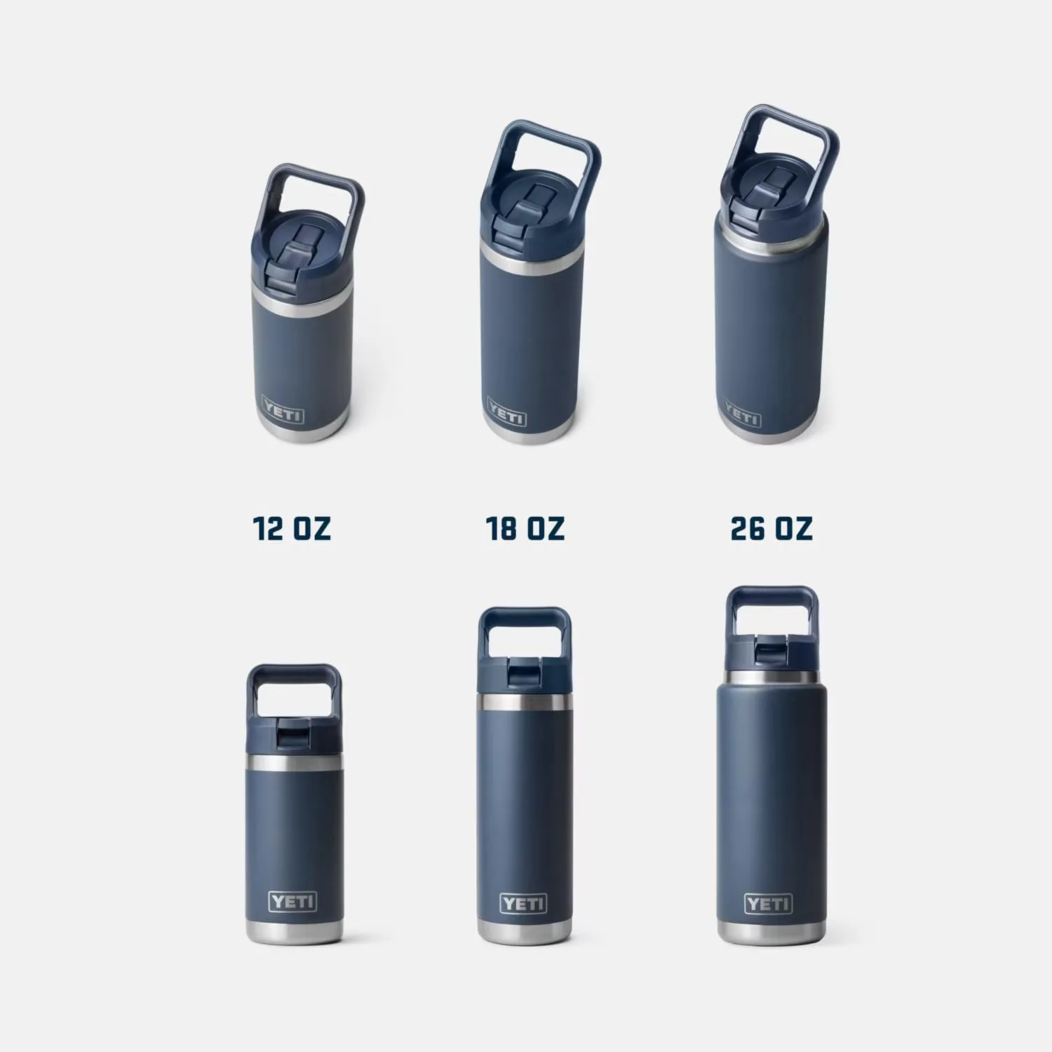 YETI Rambler 18 oz Bottle, Vacuum Insulated, Stainless Steel with Color Matching Straw Cap, Big Sky Blue