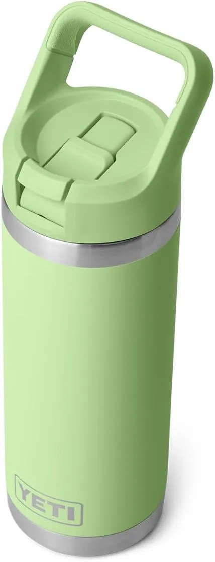 YETI Rambler 18 oz Bottle, Vacuum Insulated, Stainless Steel with Color Matching Straw Cap, Key Lime