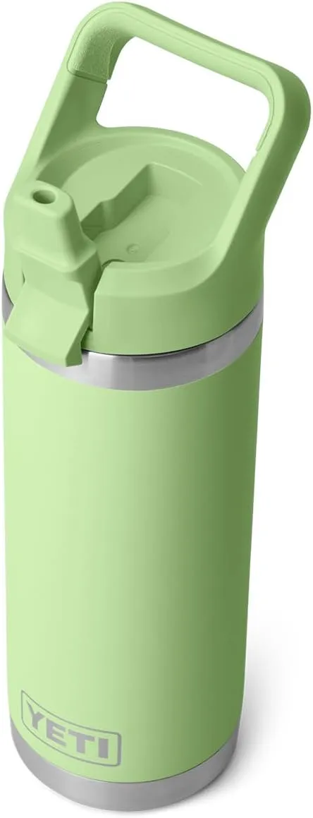 YETI Rambler 18 oz Bottle, Vacuum Insulated, Stainless Steel with Color Matching Straw Cap, Key Lime