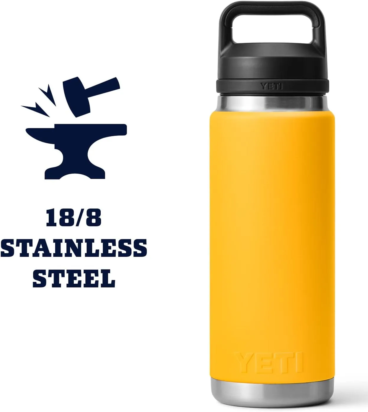 YETI Rambler 26 oz Bottle, Vacuum Insulated, Leakproof, Stainless Steel with Chug Cap