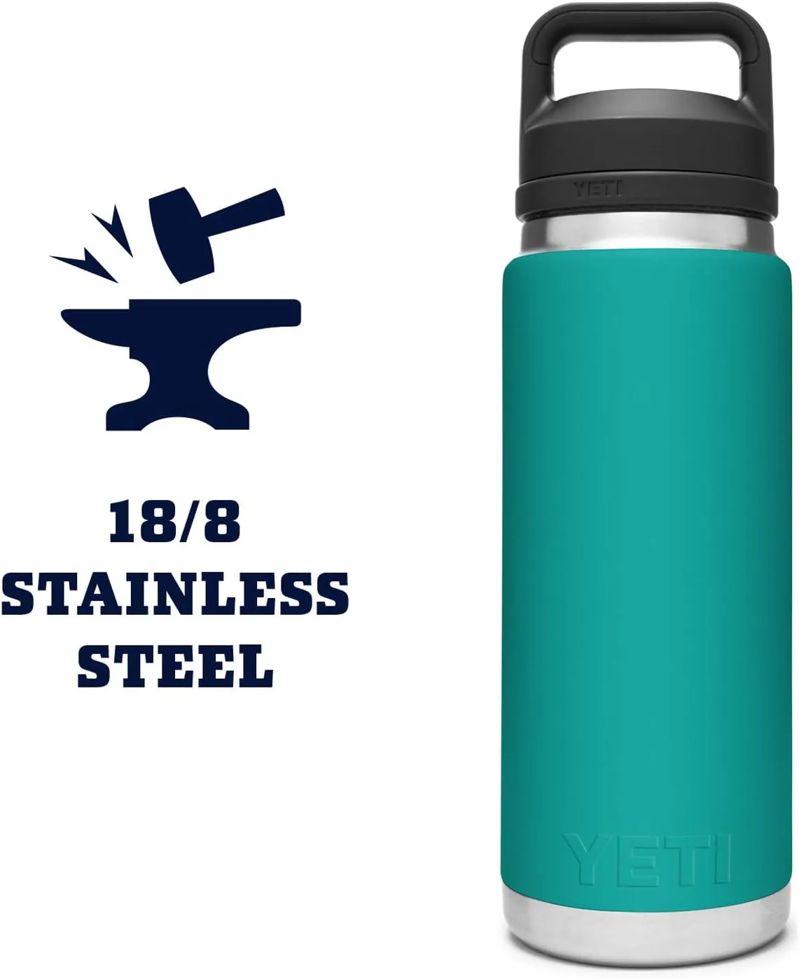 YETI Rambler 26 oz Bottle, Vacuum Insulated, Leakproof, Stainless Steel with Chug Cap