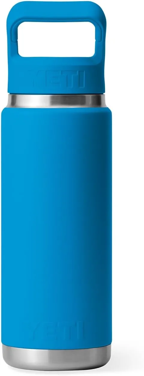 YETI Rambler 26 oz Bottle, Vacuum Insulated, Stainless Steel with Color Matching Straw Cap