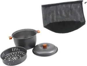 Yiju Camping Soup Pot Cooking Pot Cookware Compact Accessories Aluminum with Steamer Cooking Utensils for Outdoor Sports Travel