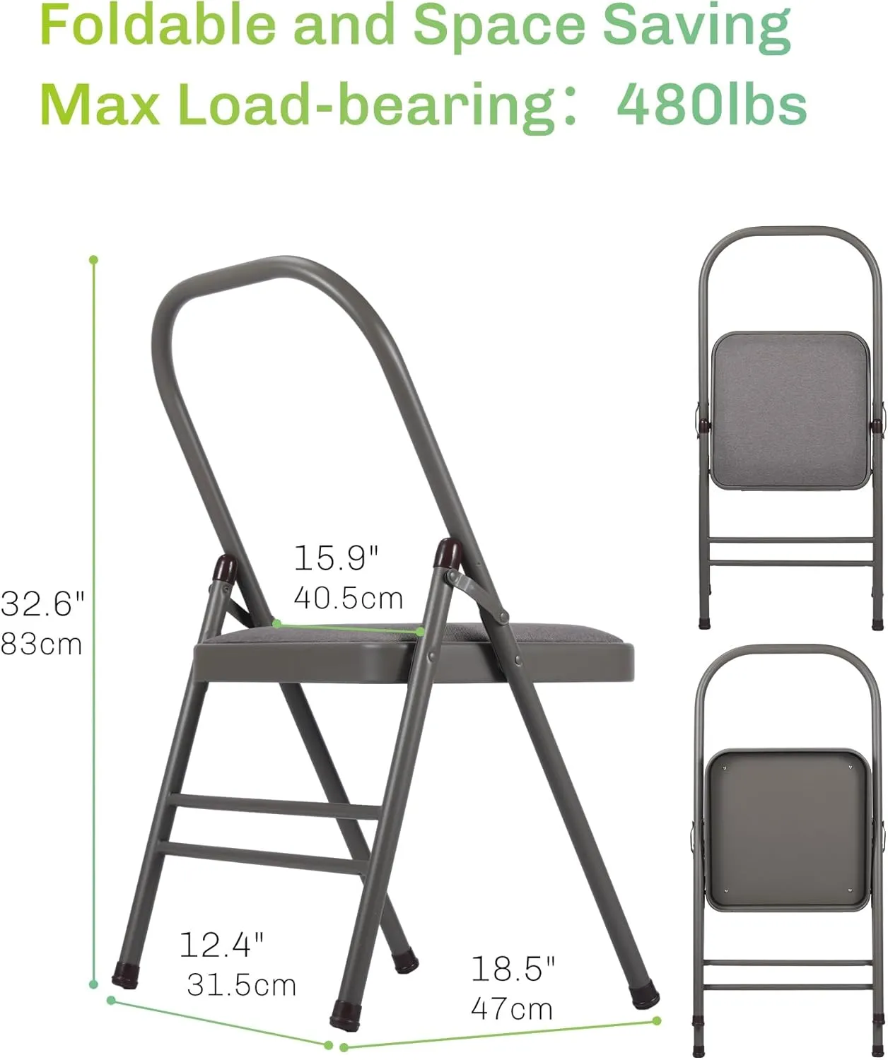 Yoga Auxiliary Chair Backless Relieve Neck and Back Pain Chair Foldable Balance Handstand Training Tool Alloy Steel