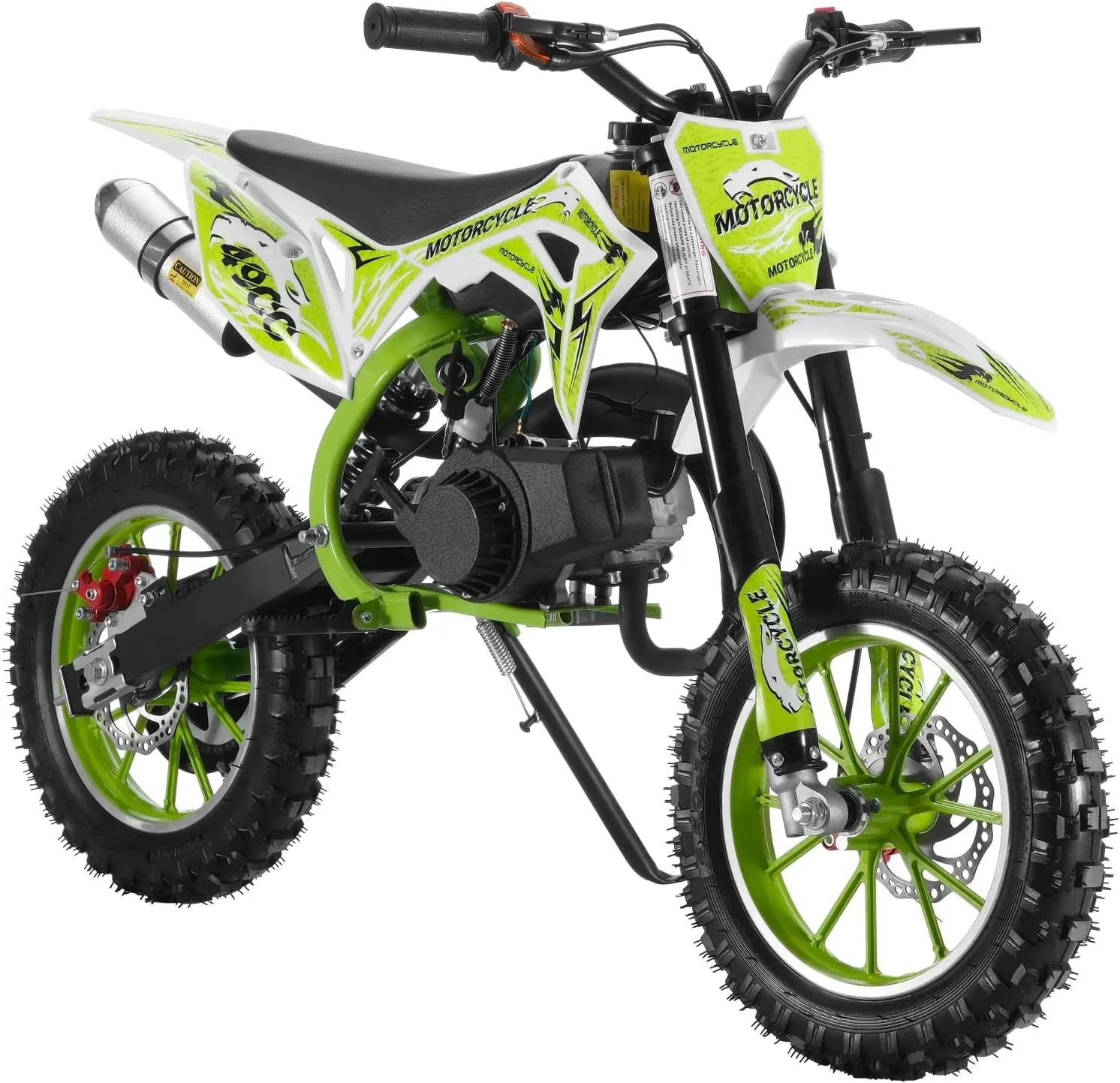 YOXIER 50cc Kids Dirt Bike,New Upgraded 2-Stroke Off-Road Mini Bike with Front & Rear Disc Brake,Max Load 330 Lbs,Gas Power Dirt Bikes for Kids 8-14,Mini Dirt Bike with Max Speed 40km/H Green