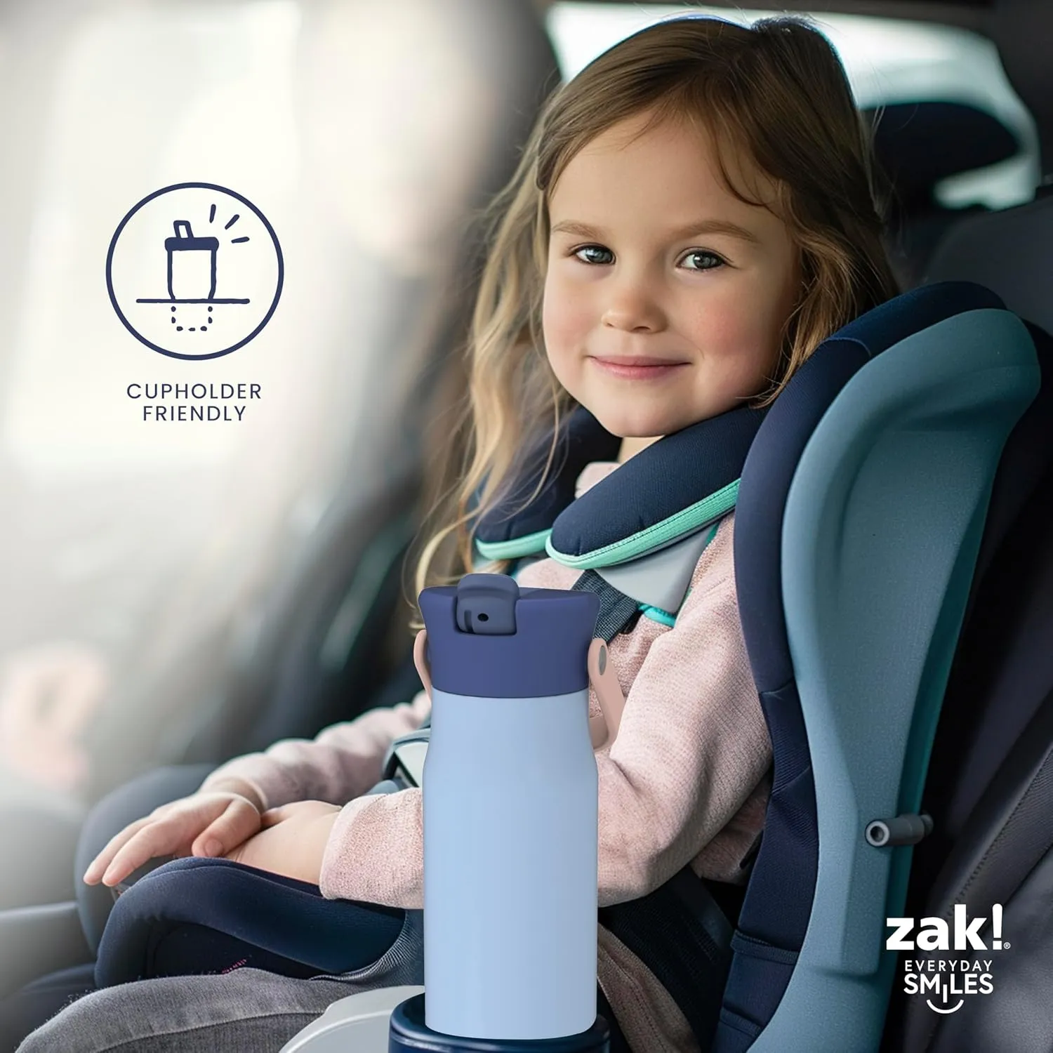 Zak Designs Harmony Minecraft Water Bottle for Travel or At Home, 20oz Stainless Steel is Leak-Proof When Closed and Vacuum Insulated with Straw Lid and Carry Handle (Minecraft Mobs)