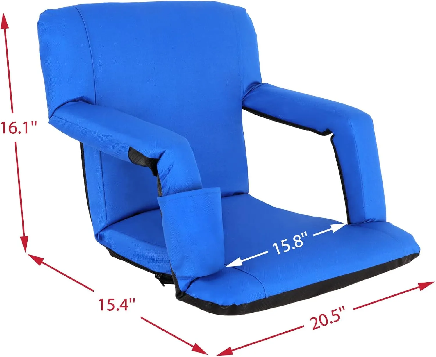 ZENY Folding Stadium Seat Chair with Back Support and Cushion for Bleachers 2 Pack, Reclining Bleacher Seat with Back, Armrests and Cup Holders