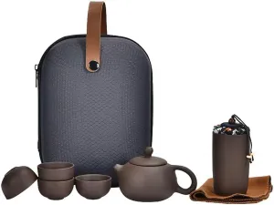 Zisha Tea Set, Kung Fu Tea Set with Travel Bag, Convenient for Holiday Travel, Suitable for Father's Day, Birthday, Christmas Gifts (ZiSha Tea Set)
