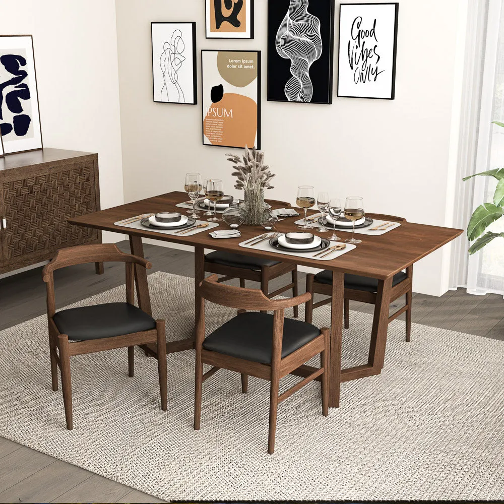Zola Dining Chair Black Leather Set of 2