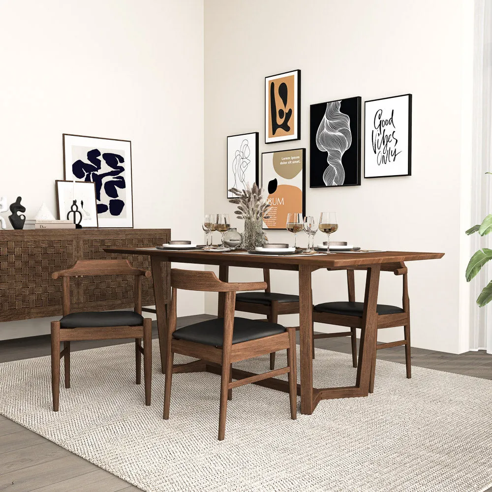 Zola Dining Chair Black Leather Set of 2