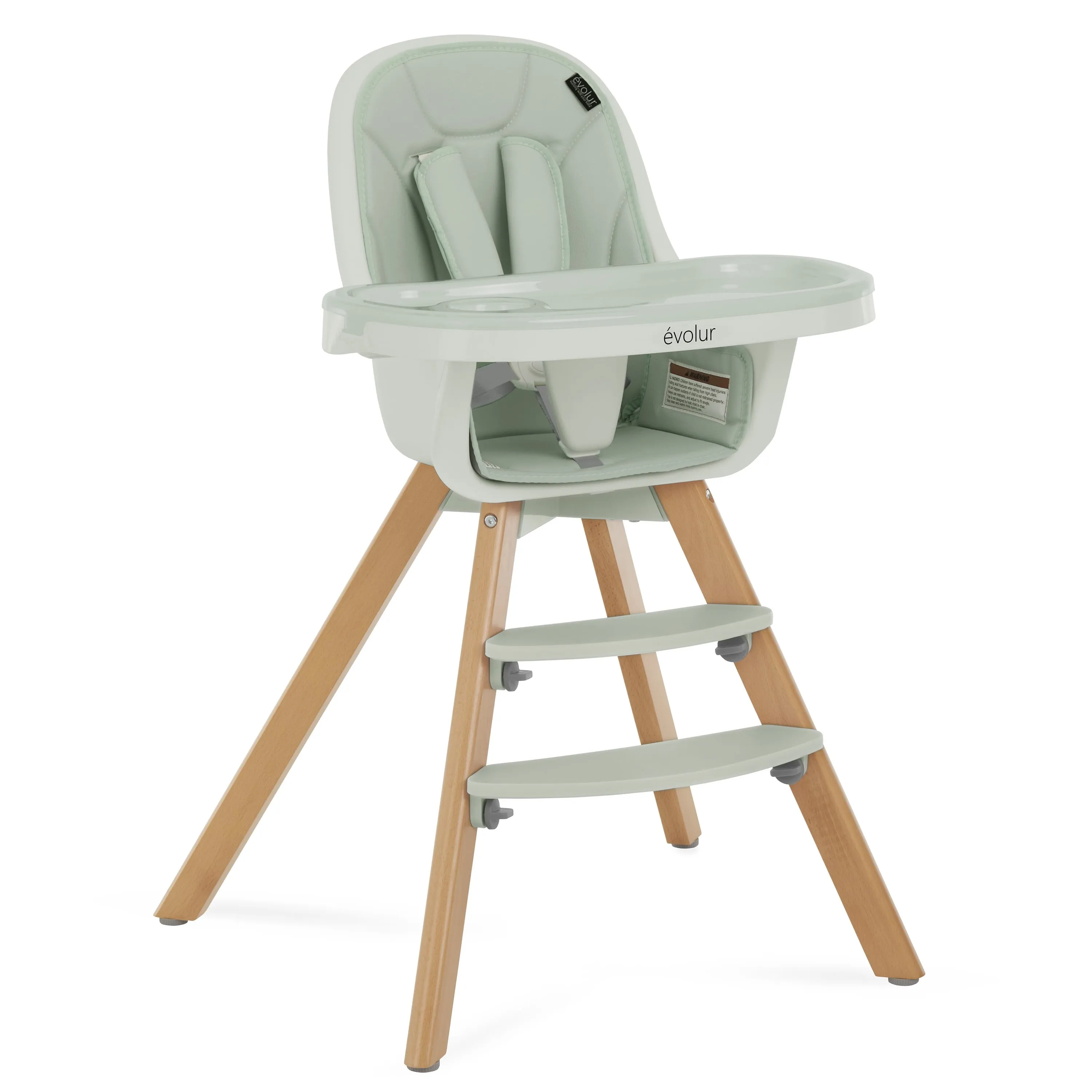 Zoodle 2-In-1 High Chair Booster Feeding Chair with Modern Design, Sage Green (Model #254)