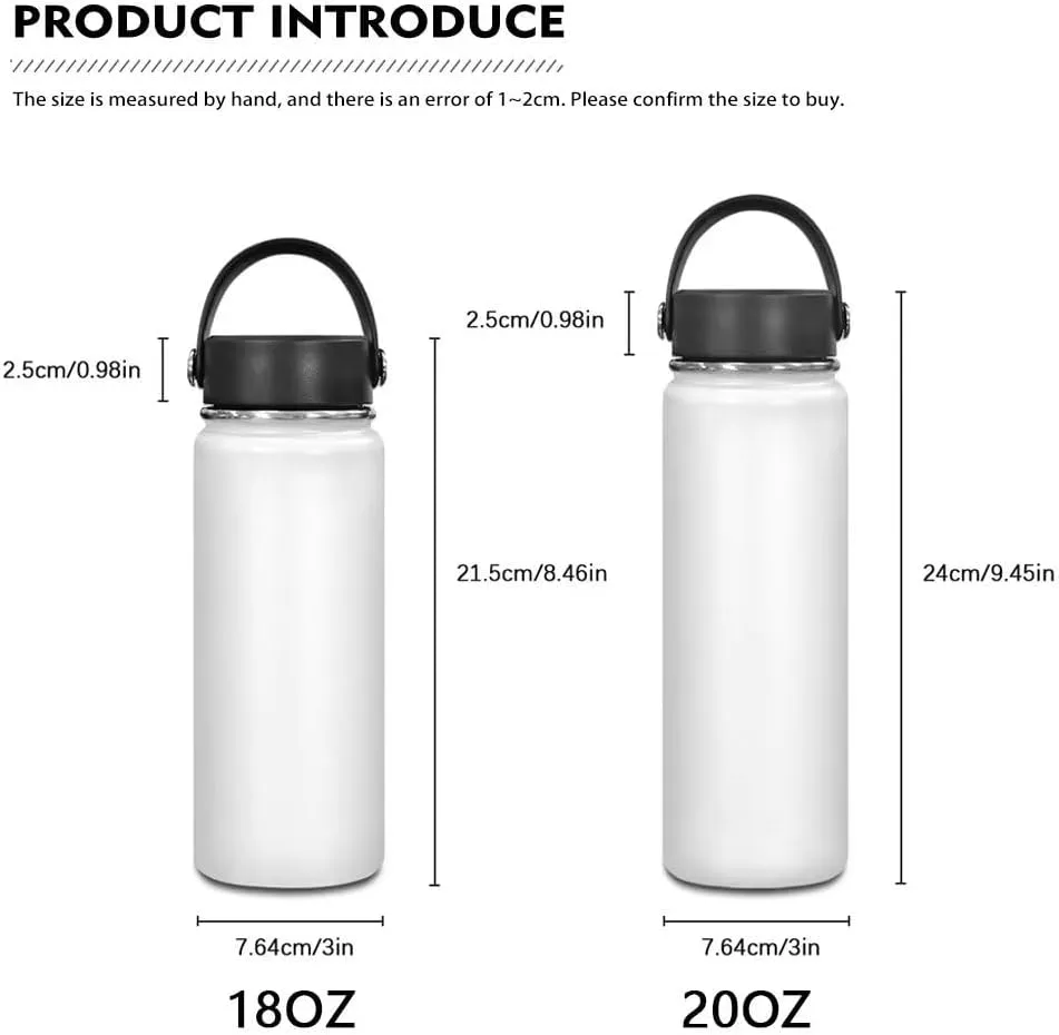 ZOUTAIRONG Cherry blossom Insulated Water Bottle 18 oz Stainless Steel Water Bottles for Travelling, Camping, Cycling Water Bottle Vacuum Cup Reusable Water Bottle Handle Sunflower